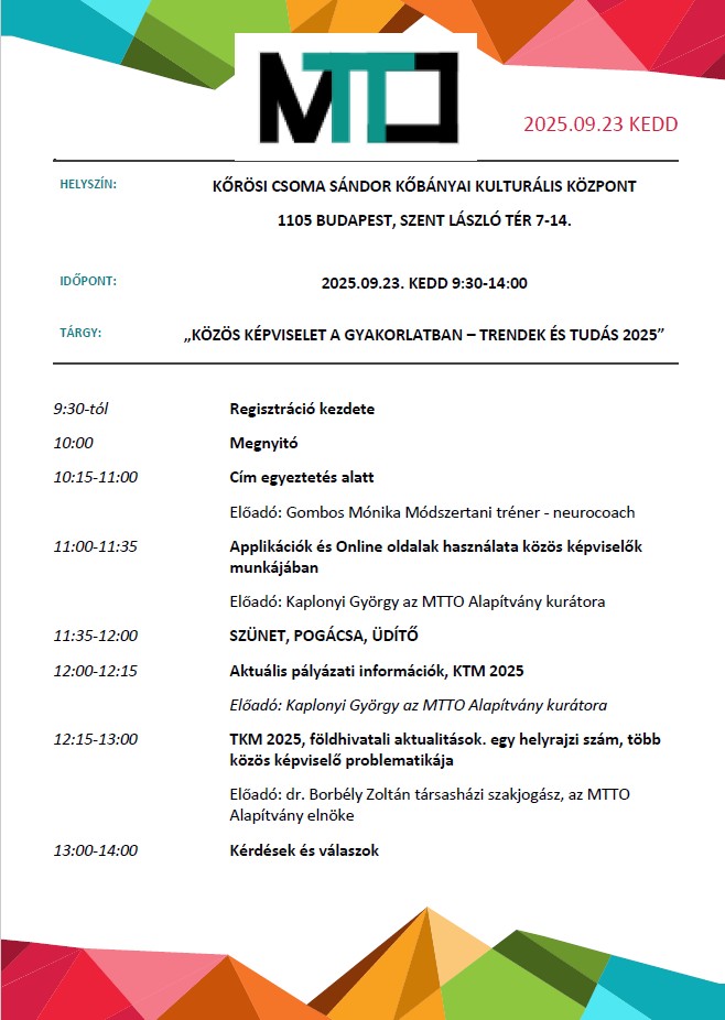 „KÖZÖS KÉPVISELET A GYAKORLATBAN – TRENDEK ÉS TUDÁS 2025”