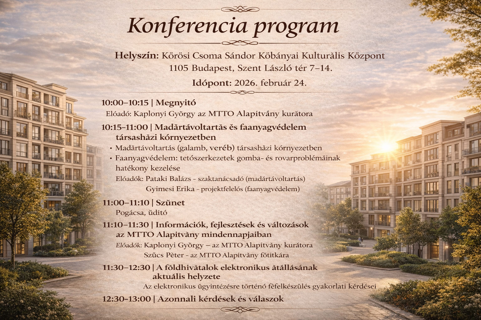Aktuális kihívások és megoldások a társasházkezelésben – Szakmai konferencia